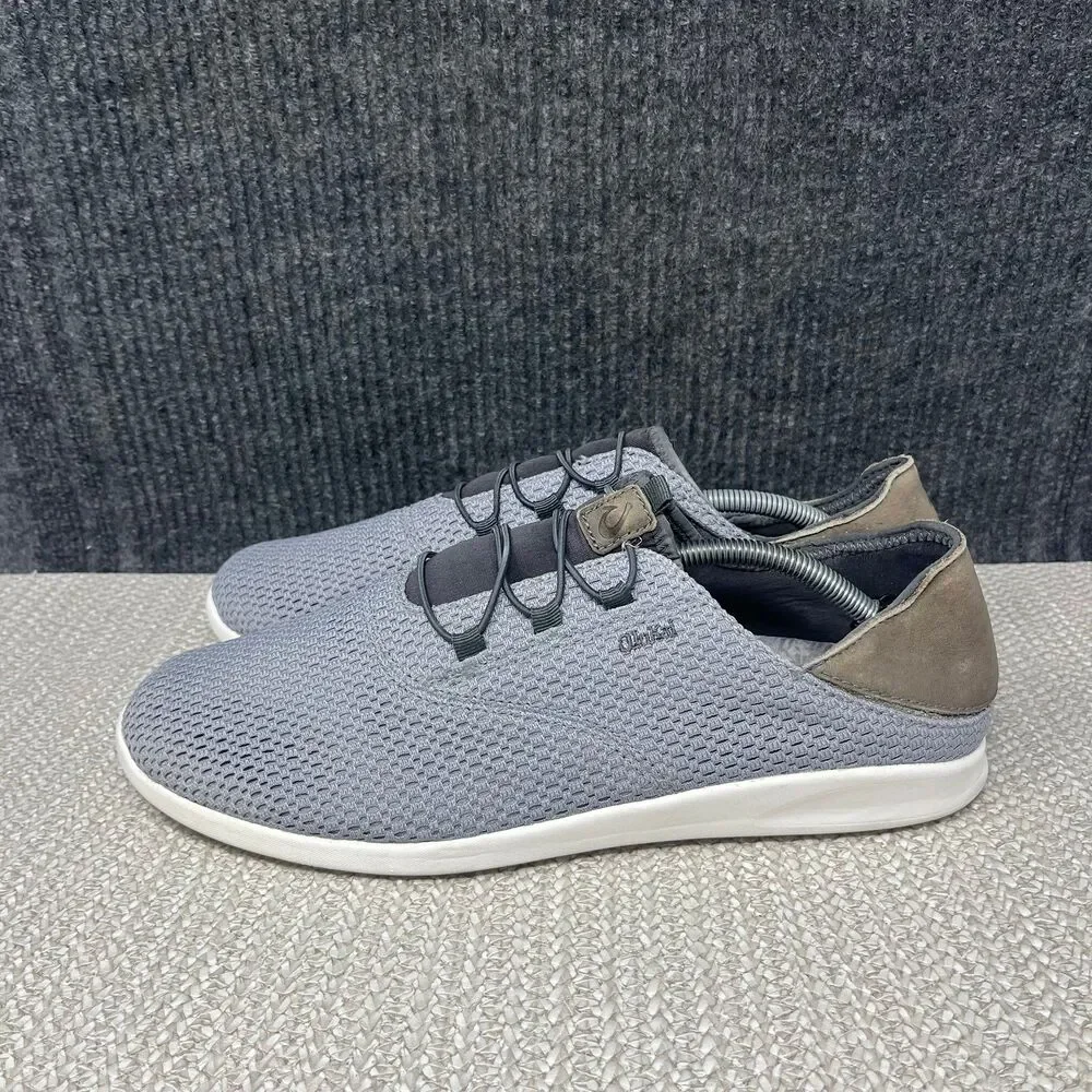 Olukai Alapa Li Mesh Slip On Boat Shoes Waterproof Grey Mens Size 12 US